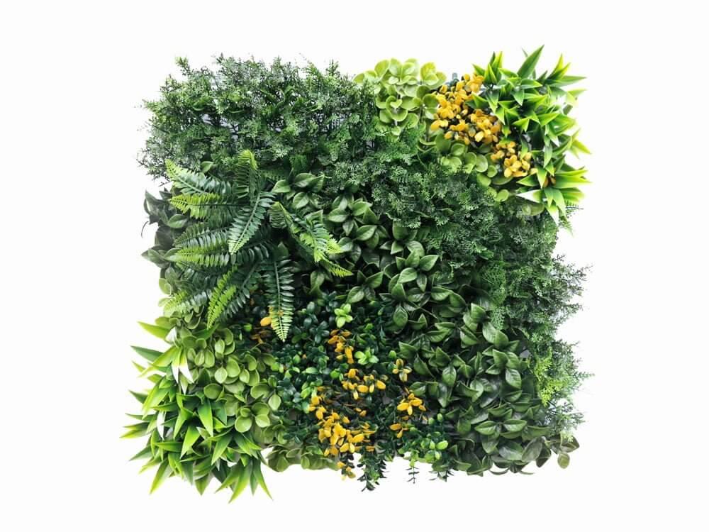Kunstpflanze – Farn Pflanzenwand 50x50 cm, Wanddekoration für Innenräume