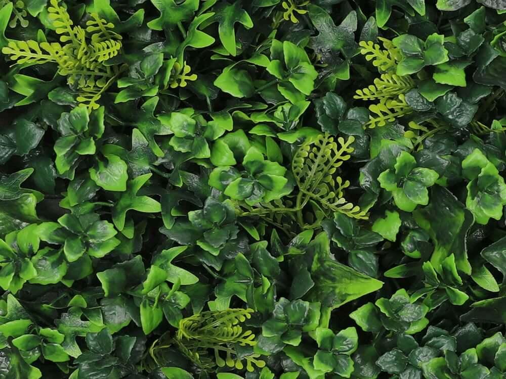 Kunstpflanze – Hedera Pflanzenwand 50x50 cm, grüne Wandgestaltung