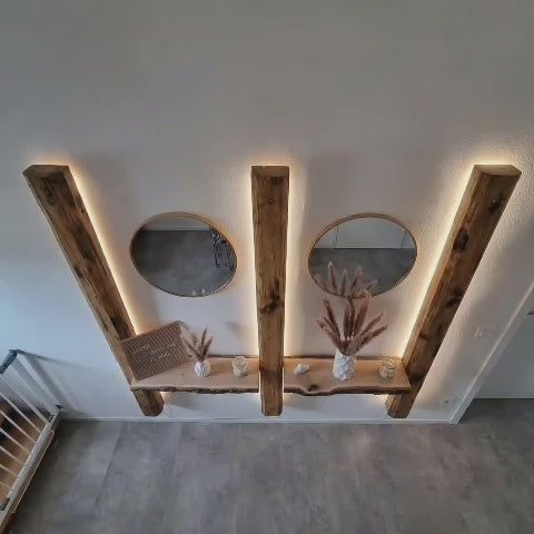 Altholzbalken-Lampen Set